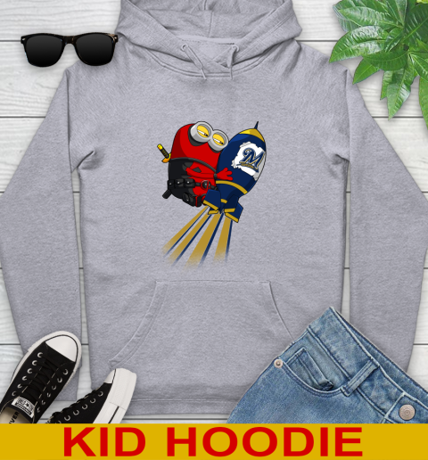 MLB Baseball Milwaukee Brewers Deadpool Minion Marvel Shirt Youth Hoodie 7 MLB Baseball Milwaukee Brewers Deadpool Minion Marvel Shirt Youth Hoodie - Image 7