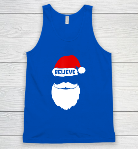 Christmas Believe In Santa Claus Believe Quote On Santa Hat Tank Top 3