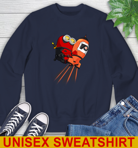 NHL Hockey Philadelphia Flyers Deadpool Minion Marvel Shirt Sweatshirt 2