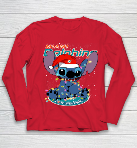 Miami Dolphins NFL Football noel stitch Christmas Youth Long Sleeve 7