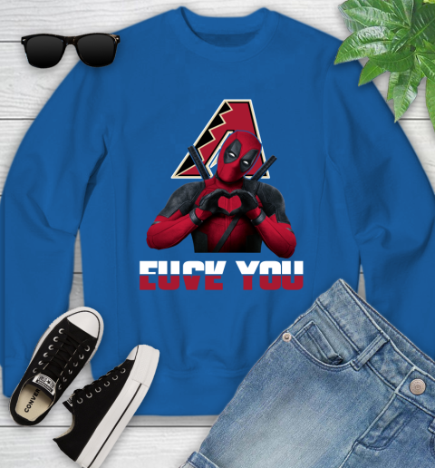 MLB Arizona Diamondbacks Deadpool Love You Fuck You Baseball Sports Youth Sweatshirt 7