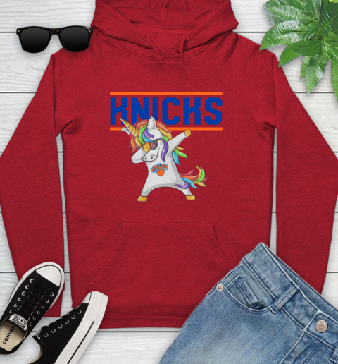 New York Knicks NBA Basketball Funny Unicorn Dabbing Sports Youth Hoodie 11