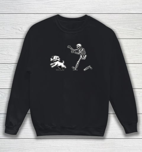 Halloween Dog, Funny Skeleton, Skeleton Chasing Dog Sweatshirt