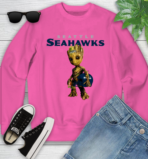 Seattle Seahawks NFL Football Groot Marvel Guardians Of The Galaxy Youth Sweatshirt 7