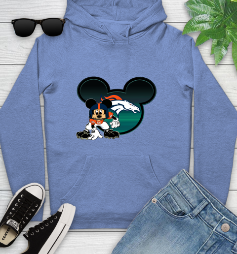NFL Denver Broncos Mickey Mouse Disney Football T Shirt Youth Hoodie 12
