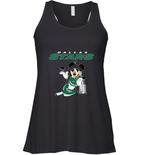 Mickey Dallas Stars With The Stanley Cup Hockey NHL Racerback Tank