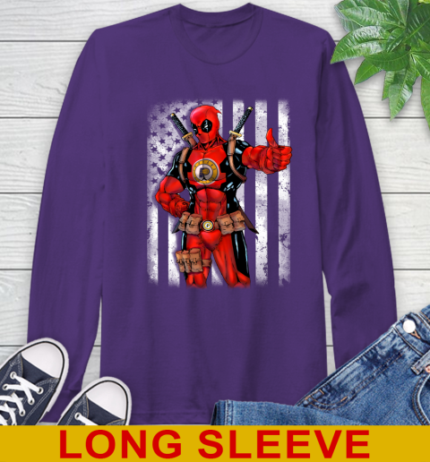 NBA Basketball Indiana Pacers Deadpool American Flag Shirt Long Sleeve T-Shirt 5