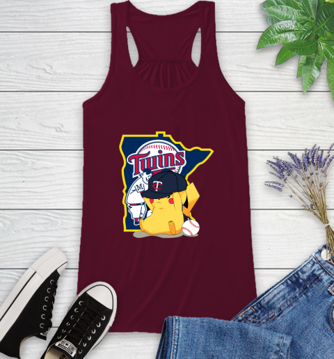 MLB Pikachu Baseball Sports Minnesota Twins Racerback Tank 3