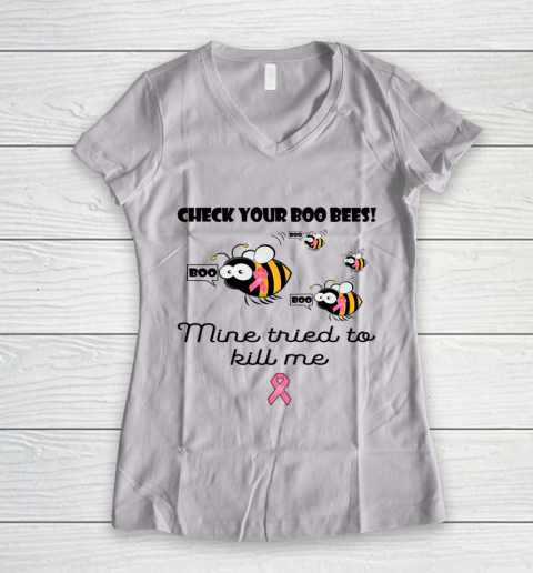 Check Your Boo Bees Mine Tried To Kill Me Women's V-Neck T-Shirt