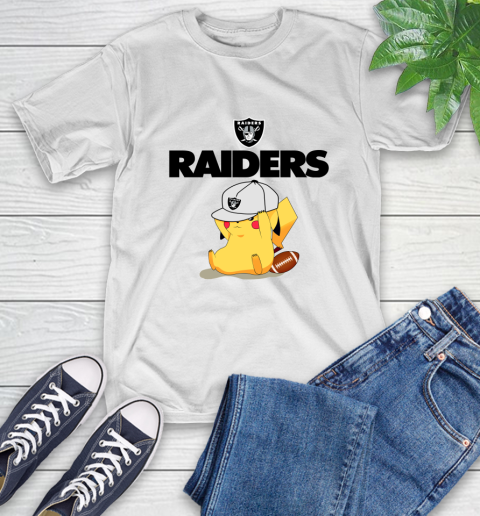 NFL Pikachu Football Sports Oakland Raiders T-Shirt
