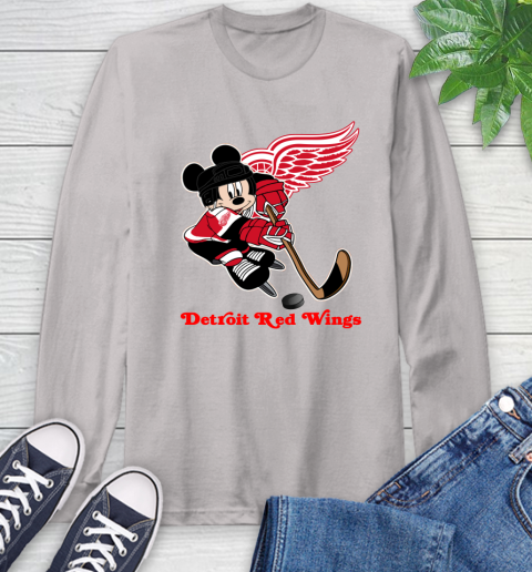 NHL Detroit Red Wings Mickey Mouse Disney Hockey T Shirt Long Sleeve T-Shirt 12