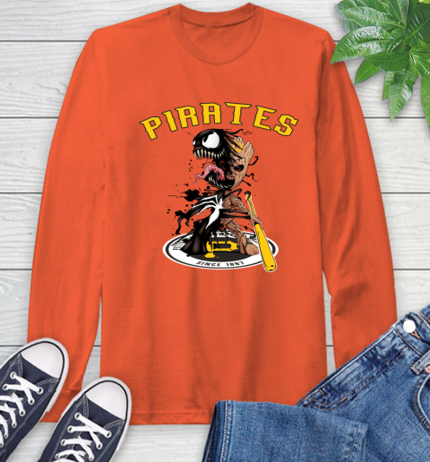 MLB Pittsburgh Pirates Baseball Venom Groot Guardians Of The Galaxy Long Sleeve T-Shirt 5