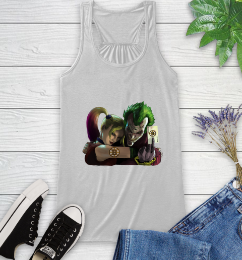 Boston Bruins NHL Hockey Joker Harley Quinn Suicide Squad Racerback Tank