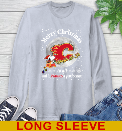Calgary Flames Merry Christmas To All And To Flames A Good Season NHL Hockey Sports Long Sleeve T-Shirt 6