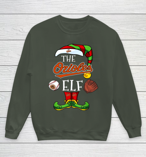 Baltimore Orioles Christmas ELF Funny MLB Youth Sweatshirt 8