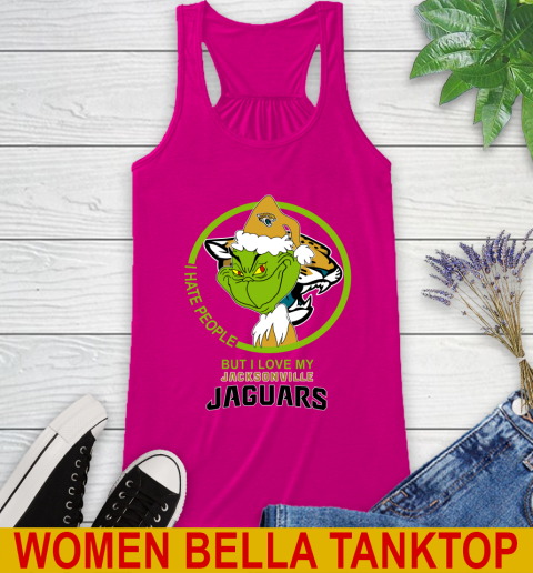 Jacksonville Jaguars NFL Christmas Grinch I Hate People But I Love My Favorite Football Team Racerback Tank 8