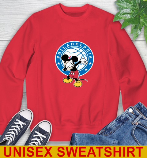 Philadelphia 76ers NBA Basketball Dabbing Mickey Disney Sports Sweatshirt 10