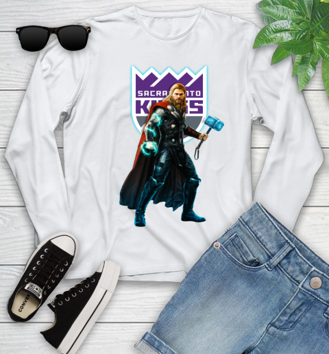 NBA Thor Avengers Endgame Basketball Sacramento Kings Youth Long Sleeve