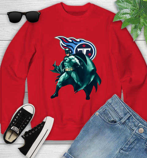 NFL Batman Football Sports Tennessee Titans Youth Sweatshirt 9