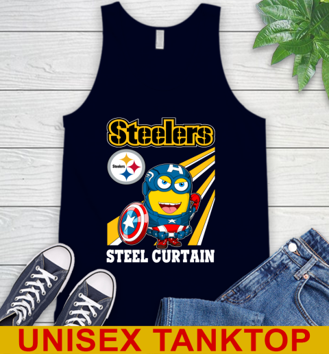 NFL Football Pittsburgh Steelers Captain America Marvel Avengers Minion Shirt Tank Top 2