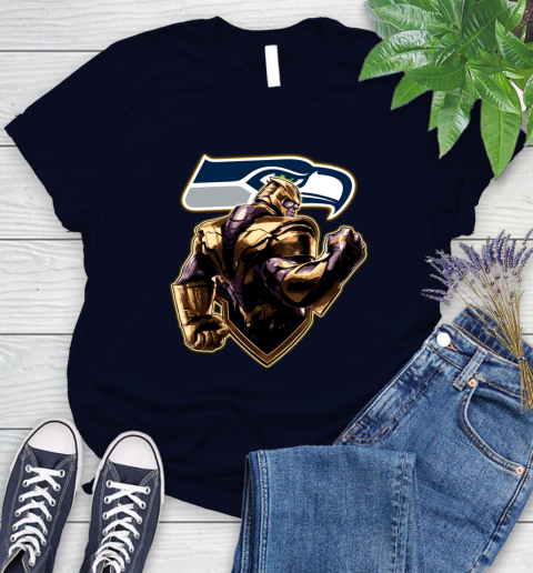 NFL Thanos Avengers Endgame Football Sports Seattle Seahawks Women's T-Shirt 3