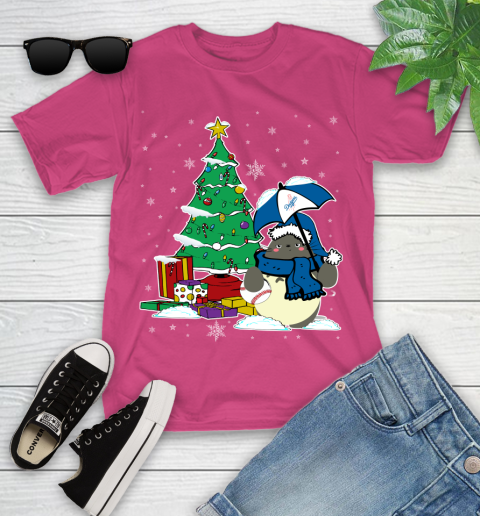 Los Angeles Dodgers MLB Baseball Cute Tonari No Totoro Christmas Sports Youth T-Shirt 11
