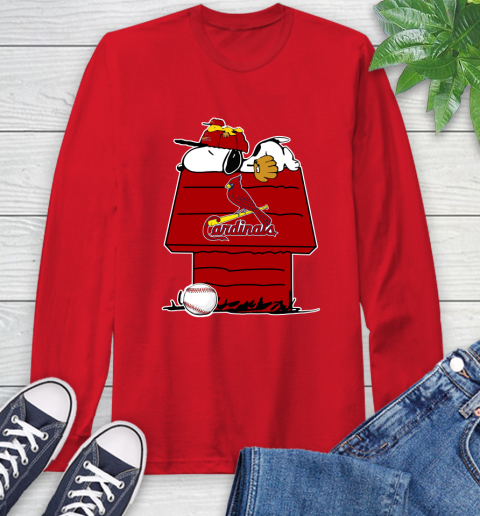 MLB St.Louis Cardinals Snoopy Woodstock The Peanuts Movie Baseball T Shirt Long Sleeve T-Shirt 10
