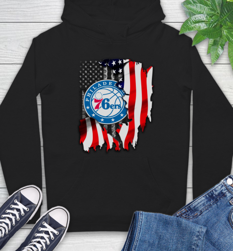 Philadelphia 76ers NBA Basketball American Flag Hoodie