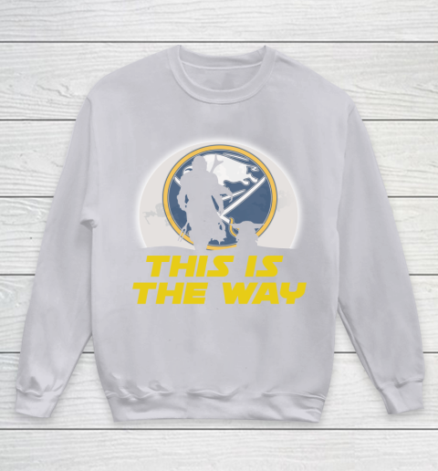 Buffalo Sabres NHL Ice Hockey Star Wars Yoda And Mandalorian This Is The Way Youth Sweatshirt 3