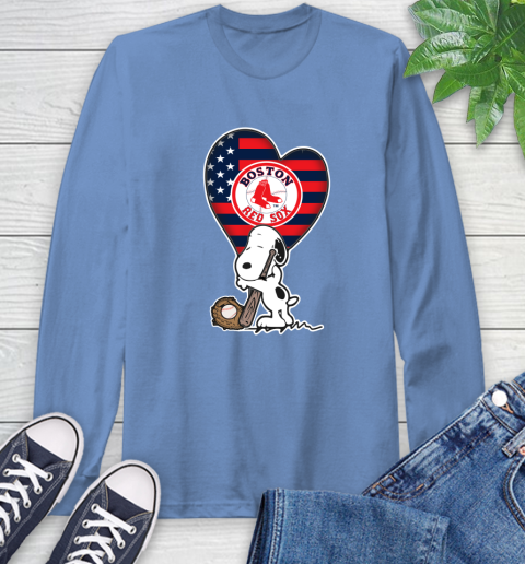 Boston Red Sox MLB Baseball The Peanuts Movie Adorable Snoopy Long Sleeve T-Shirt 11
