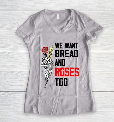 We Want Bread And Roses Too Shirts Women's V-Neck T-Shirt