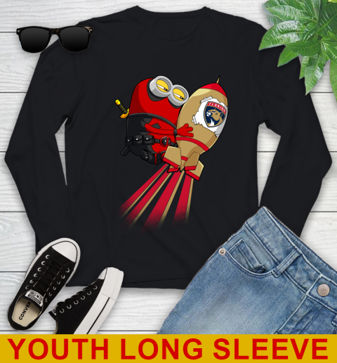 NHL Hockey Florida Panthers Deadpool Minion Marvel Shirt Youth Long Sleeve