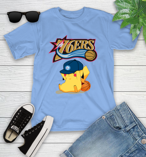 NBA Pikachu Basketball Sports Philadelphia 76ers Youth T-Shirt 11