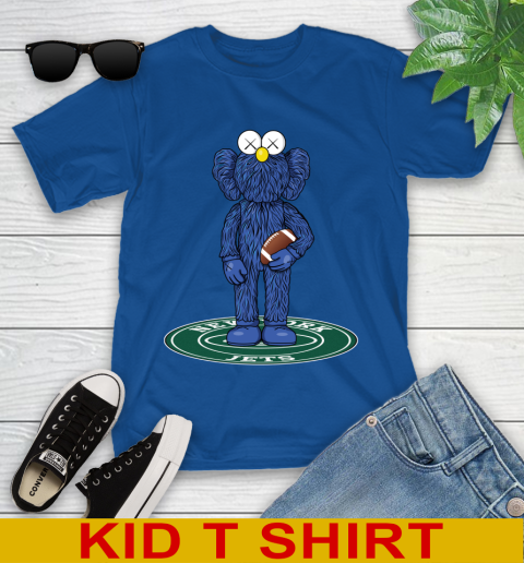 NFL Football New York Jets Kaws Bff Blue Figure Shirt Youth T-Shirt 9