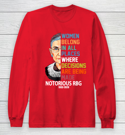 Notorious RBG 1933  2020 Women Belong In All Places Ruth Bader Ginsburg Long Sleeve T-Shirt 7