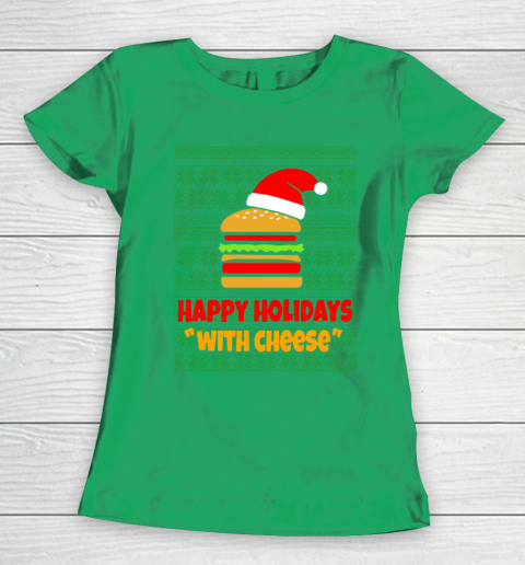 Happy Holidays With Cheese Christmas Ugly Women's T-Shirt 5
