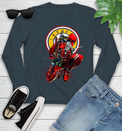 NBA Deadpool Marvel Comics Sports Basketball Indiana Pacers Youth Long Sleeve 8