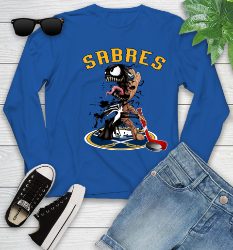 NHL Buffalo Sabres Hockey Venom Groot Guardians Of The Galaxy Youth Long Sleeve 9