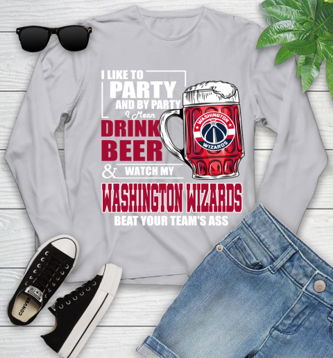 NBA Drink Beer and Watch My Washington Wizards Beat Your Team's Ass Basketball Youth Long Sleeve 5