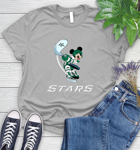 NHL Hockey Dallas Stars Cheerful Mickey Mouse Shirt Women's T-Shirt 5