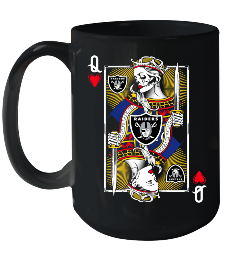 NFL Football Oakland Raiders The Queen Of Hearts Card Shirt Ceramic Mug 15oz