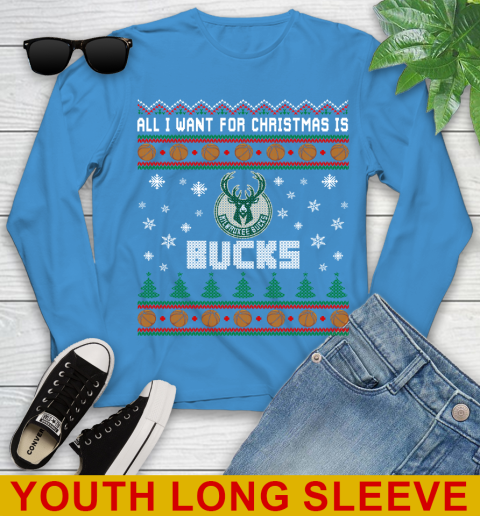 NBA All I Want For Christmas Is Milwaukee Bucks Basketball Sports 124