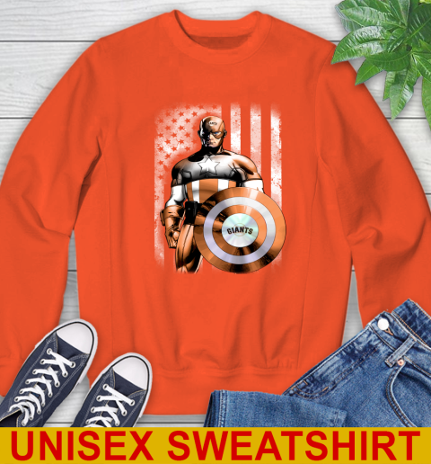 San Francisco Giants MLB Baseball Captain America Marvel Avengers American Flag Shirt Sweatshirt 3