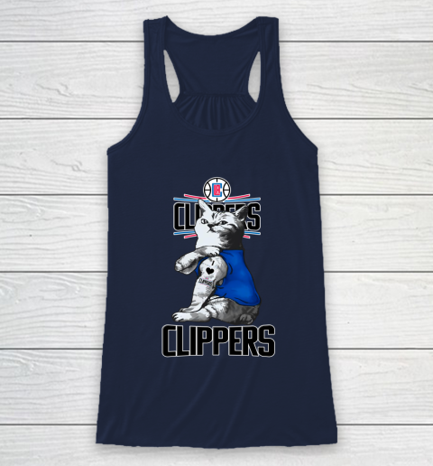 NBA Basketball My Cat Loves LA Clippers Racerback Tank 8
