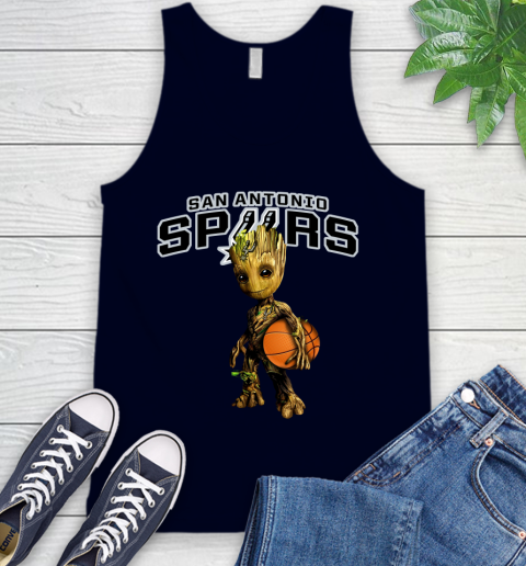 San Antonio Spurs NBA Basketball Groot Marvel Guardians Of The Galaxy Tank Top 3