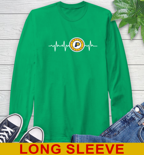 Indiana Pacers NBA Basketball Heart Beat Shirt Long Sleeve T-Shirt 8