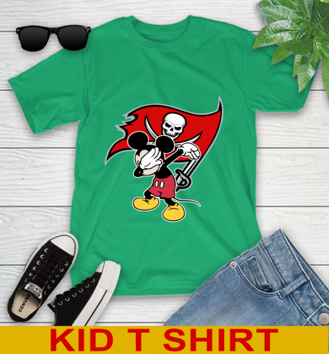 Tampa Bay Buccaneers NFL Football Dabbing Mickey Disney Sports Youth T-Shirt 6