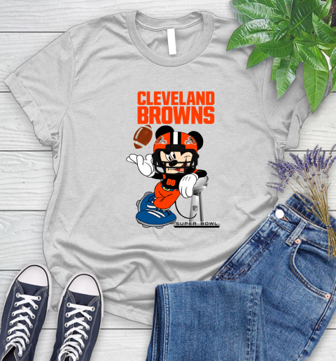 NFL Cleveland Browns Mickey Mouse Disney Super Bowl Football T Shirt Women's T-Shirt