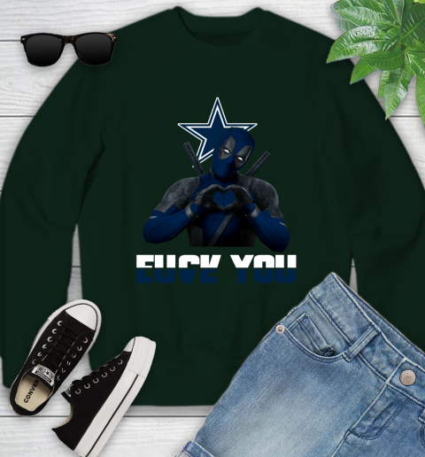 NHL Dallas Cowboys Deadpool Love You Fuck You Football Sports Youth Sweatshirt 9