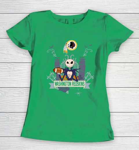 NFL Washington Redskins Football Jack Skellington Halloween Women's T-Shirt 5